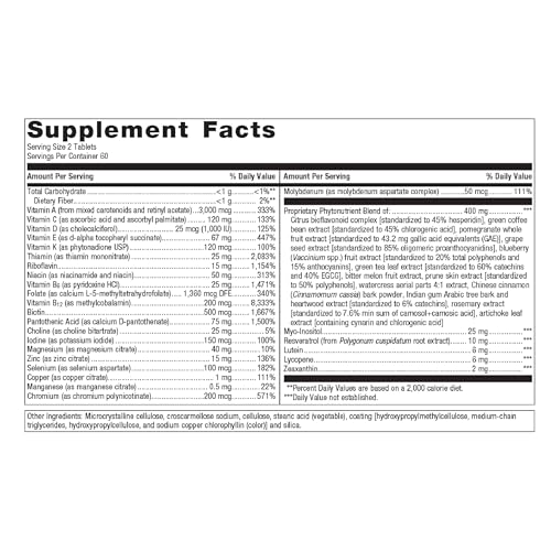 Metagenics PhytoMulti Multivitamin Without Iron - Daily Multivitamin for Overall Health & Aging - 20+ Essential Vitamins & Minerals - with Vitamin B6