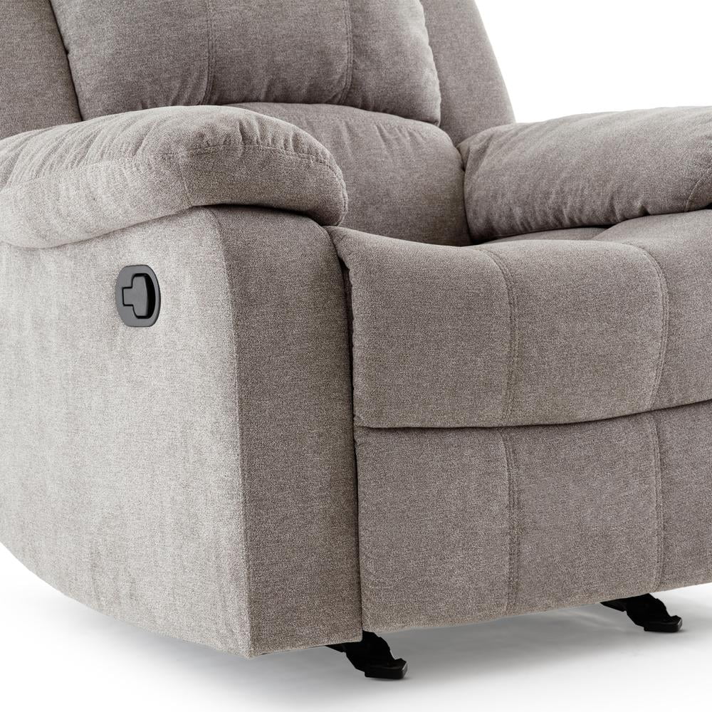Comfort Pointe Troy Ash Grey Microfiber Glider Rocker Recliner
