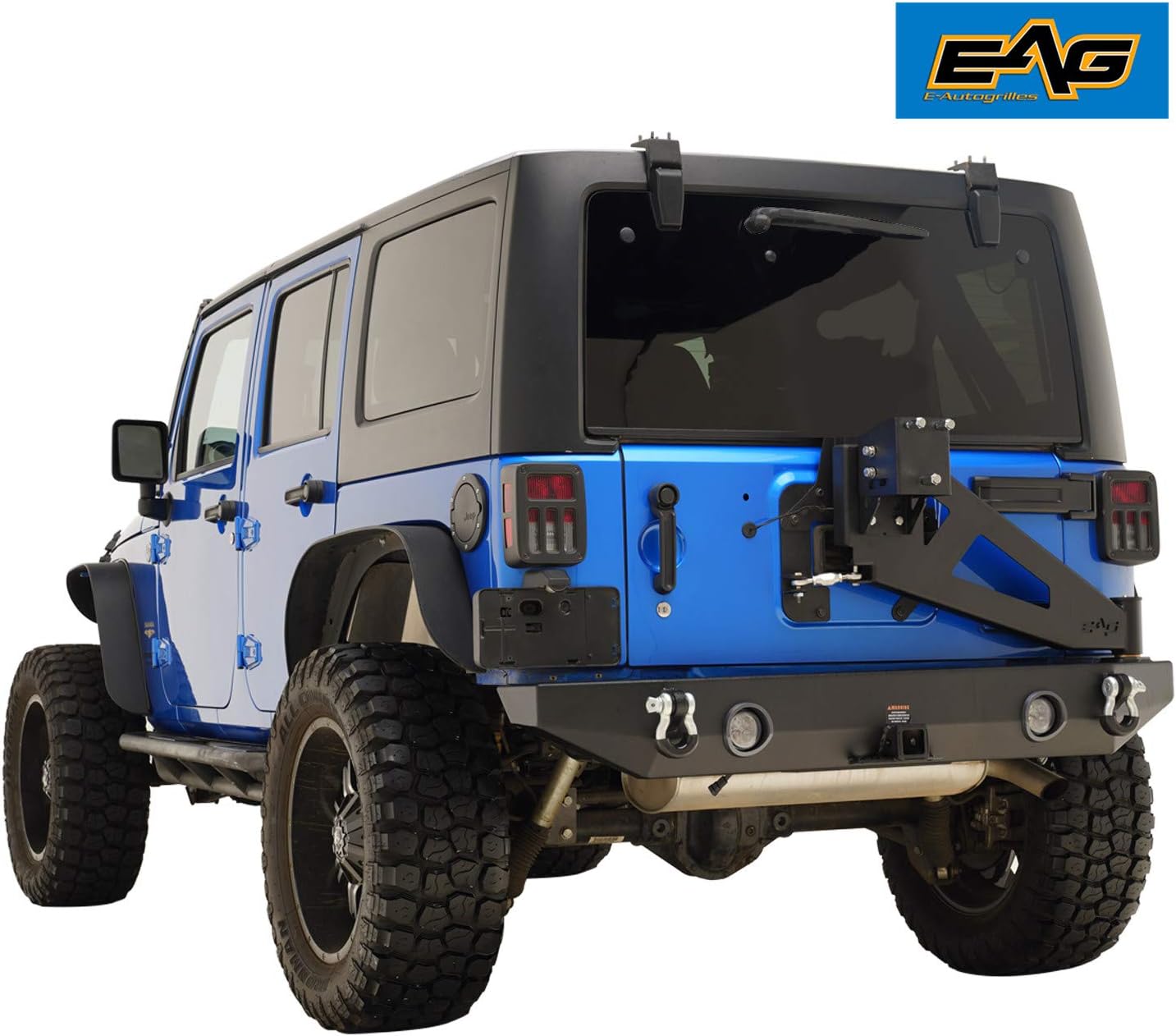 EAG Rear LED Bumper with Tire Carrier W/Linkage Fit for 07-18 Wrangler JK