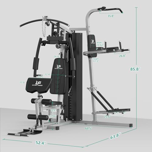 Multifunctional Home Gym Equipment Workout Station with Pulley System, Arm, and Leg Developer for Full Body Training