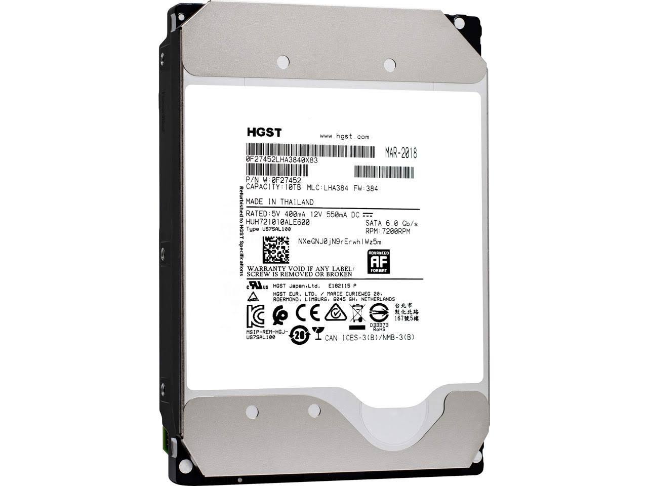 WD Ultrastar DC HC510 10 TB Internal HDD - 3.5x22 - HUH721010ALE600 - SATA 6Gb/s - 7,200 rpm