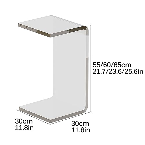 C Shaped Side Table, Acrylic Coffee Table, Unique and Stylish Piece for Living Room, Minimalistic Design (Color : C
