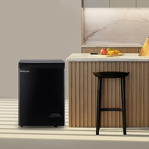DEMULLER Deep Chest Freezer Electronic Display Screen Basket Black