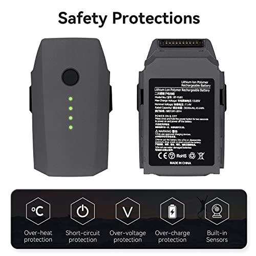 KUWATA Replacement for DJI Mavic Pro Battery, 2-Pack, 3830mAh, Compatible with DJI Mavic Pro & Mavic Pro Platinum, Camera Drone Extended Battery
