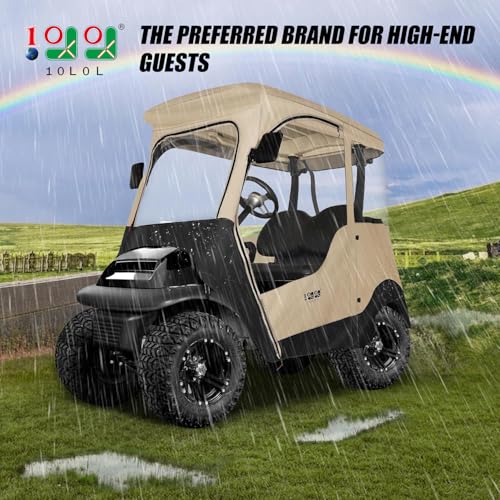 10L0L Golf Cart Enclosure fit for 2 Passenger Club Car Precedent Waterproof Windproof Portable Transparent Golf Cart Cover Storage Driving 4 Sided