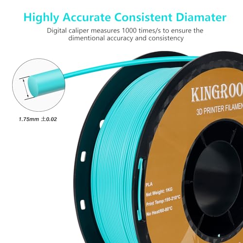 Kingroon PLA 3D Printer Filament, 12Rolls, Dimensional Accuracy +/- 0.03 mm, 12kg Spool(26.4lbs)