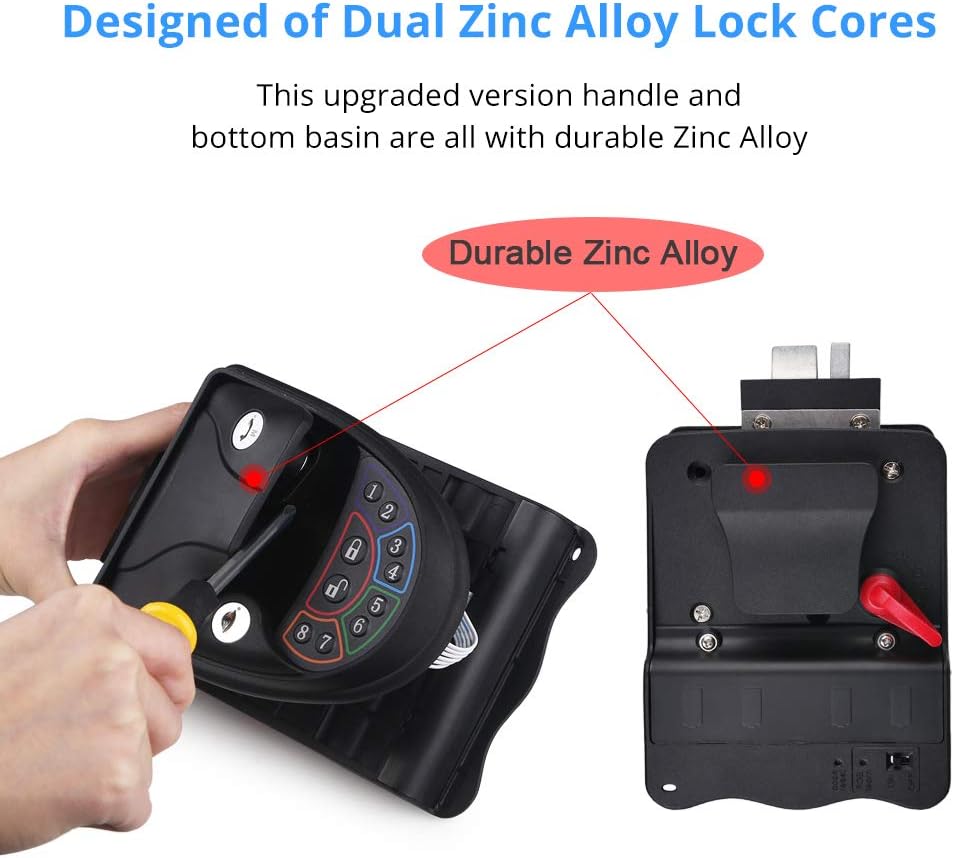 WATERWICH RV Keyless Entry Door Lock Handle Latch Zinc Alloy Wireless with Keypad & Fob 20m Remote Control for Caravan Camper Bus Yacht Ferry Truck