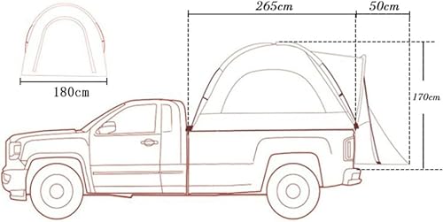 Truck Bed Tent Automatic Setup - Pickup Truck Camping Tents for 5.5Ft Bed for Outdoor Camping Hiking Accessories