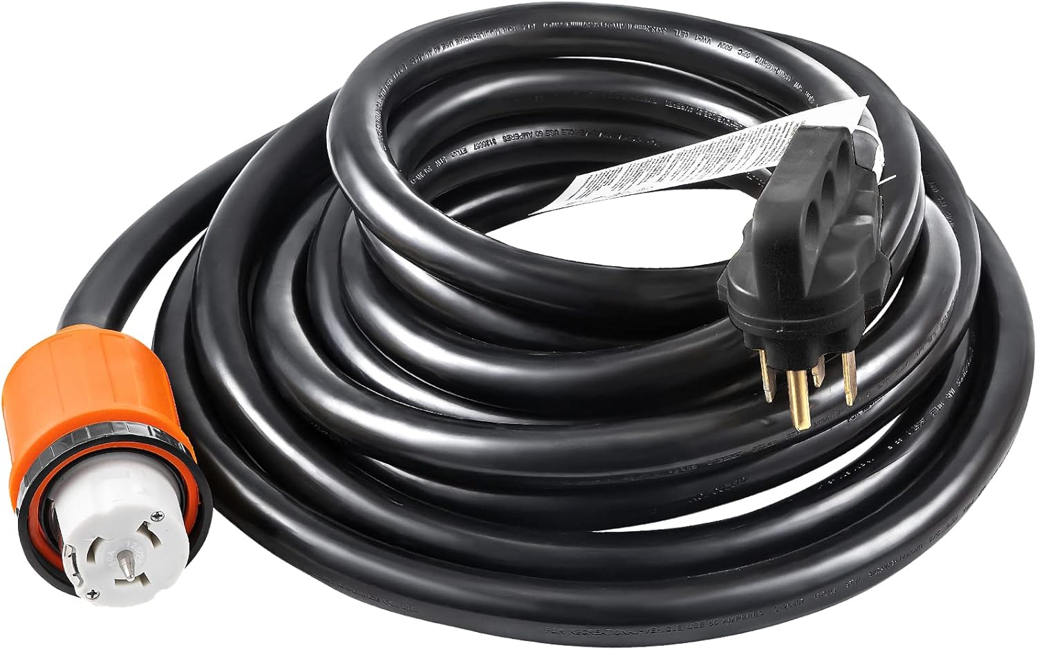 VEVOR Generator Cord, 15' Generator Power Cord w/ Plug in & Out Pin of Inlet Box Side, 50AMP SS2-50R/CS6375 Style Inlets Cable