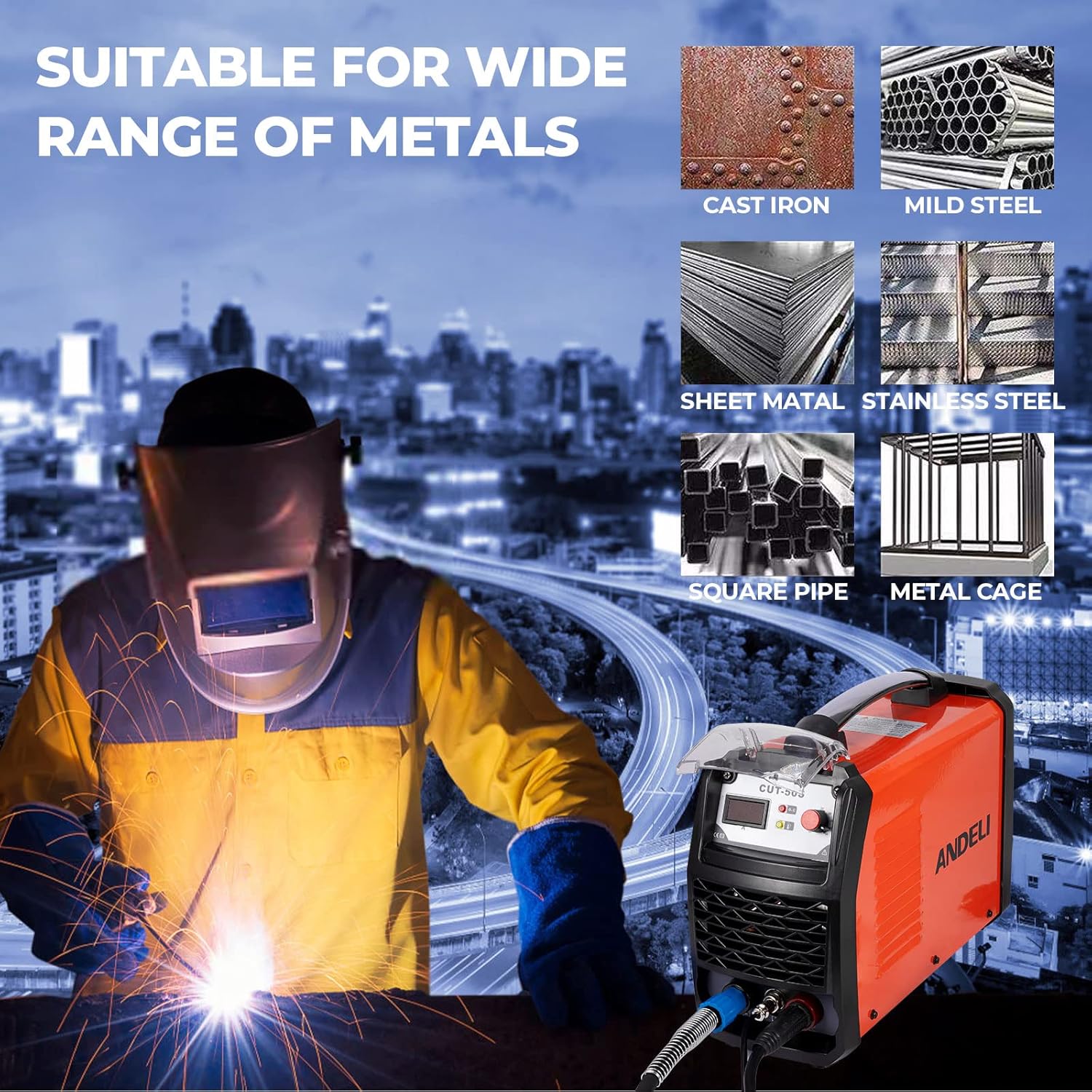 ANDELI 40A Plasma Cutter Inverter DC Air Plasma Portable Cutter Machine Kit IGBT Technology