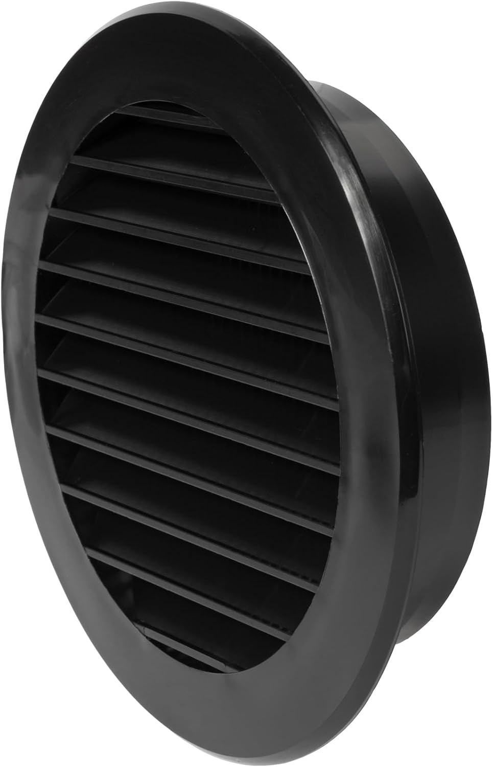 Repa Market 50-Pack 4'' Inch - Plastic Black Vent Covers with Flange - Round Soffit Vent - Air Vent Louver - Grille Cover - Protective Screen Mesh