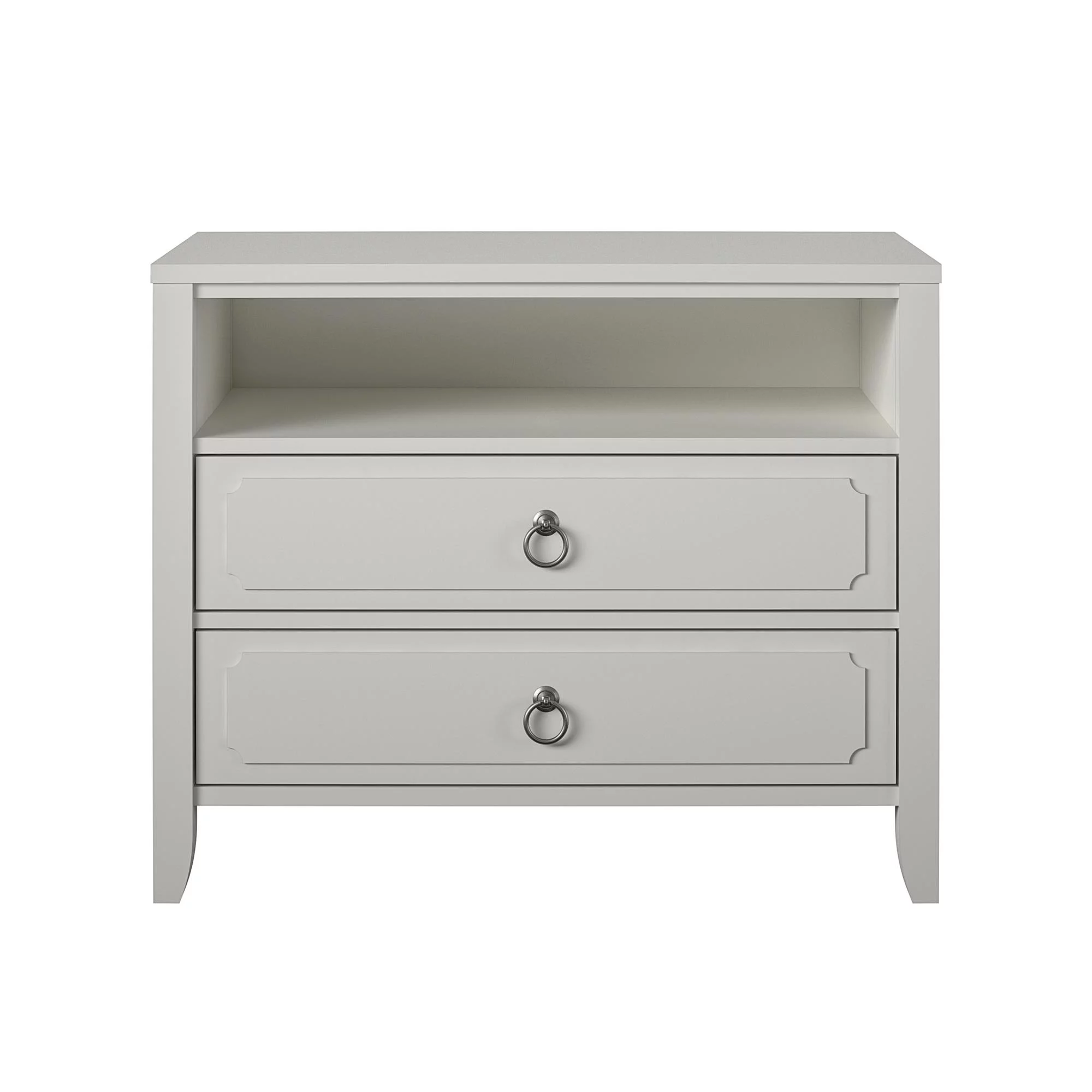 Novogratz Her Majesty 2 Drawer Nightstand, Soft White - Radiant Selections
