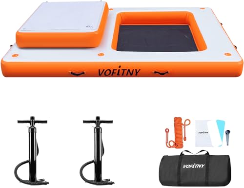 VOFiTNY Inflatable Floating Dock, Swim Platform Floating Dock for Lakes, Lake Floats for Adults, Island Raft Mat for Lake Beach Ocean