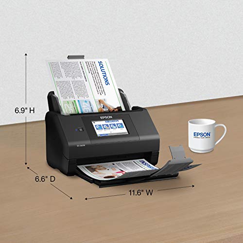 Epson Workforce ES-580W Wireless Color Duplex Desktop Document Scanner for PC and Mac with 100-sheet Auto Document Feeder (ADF) and Intuitive 4.3"
