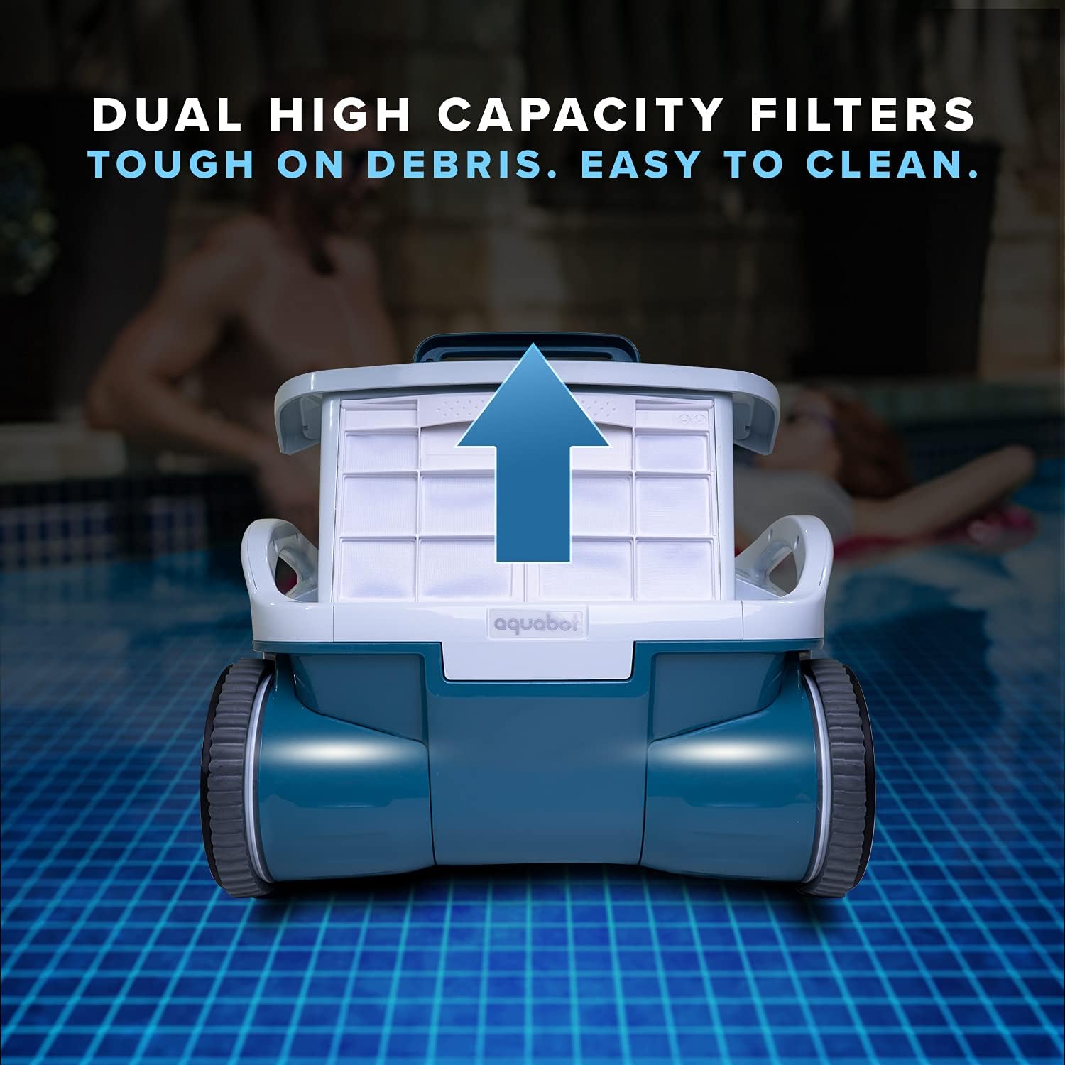 Aquabot X2 Robotic Pool Cleaner with Powerful Scrubbing Brush, Dual High Capacity Filters, AutoX Pool Mapping, and 2 Year Warranty