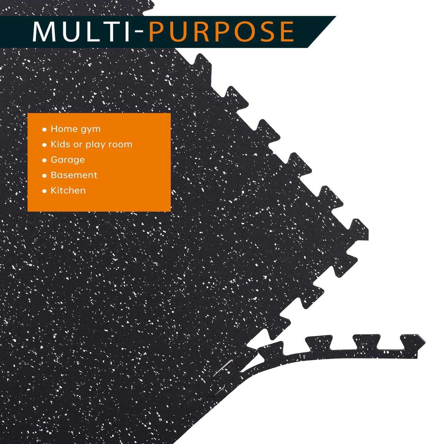 Holymus 1/2 inch Thick 24 Sq Ft Rubber Top High Density EVA Foam Exercise Gym Mats 6 Pcs - Sports Supplies Online Store