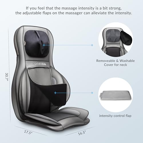 COMFIER Shiatsu Neck Back Massager with Heat, 2D ro 3D Kneading Massage Chair Pad, Adjustable Neck Massage,Seat Massager for Full Body Relaxation