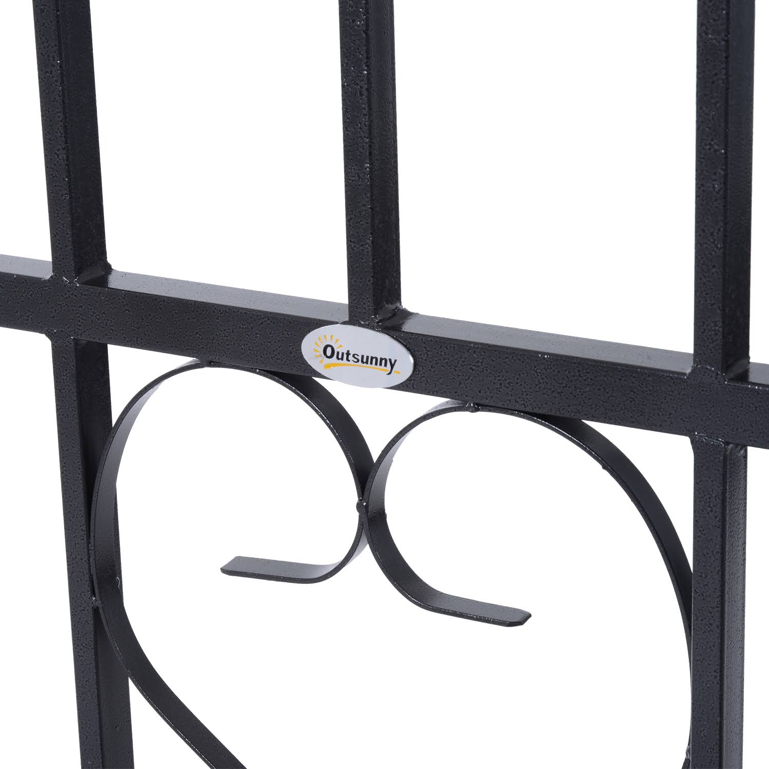 Outsunny Decorative Metal Gated Garden Arch, Black