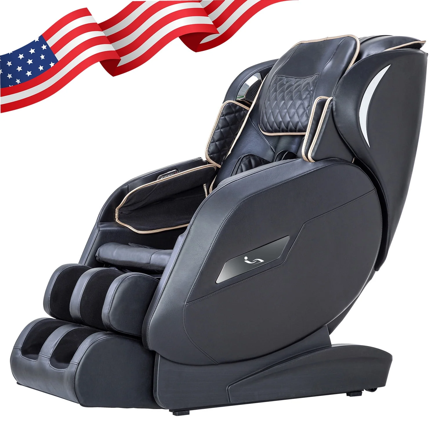 MassaMAX 2024 Assembled Full Body Massage Chair .Zero Gravity Recliner,Bluetooth Speaker in Black
