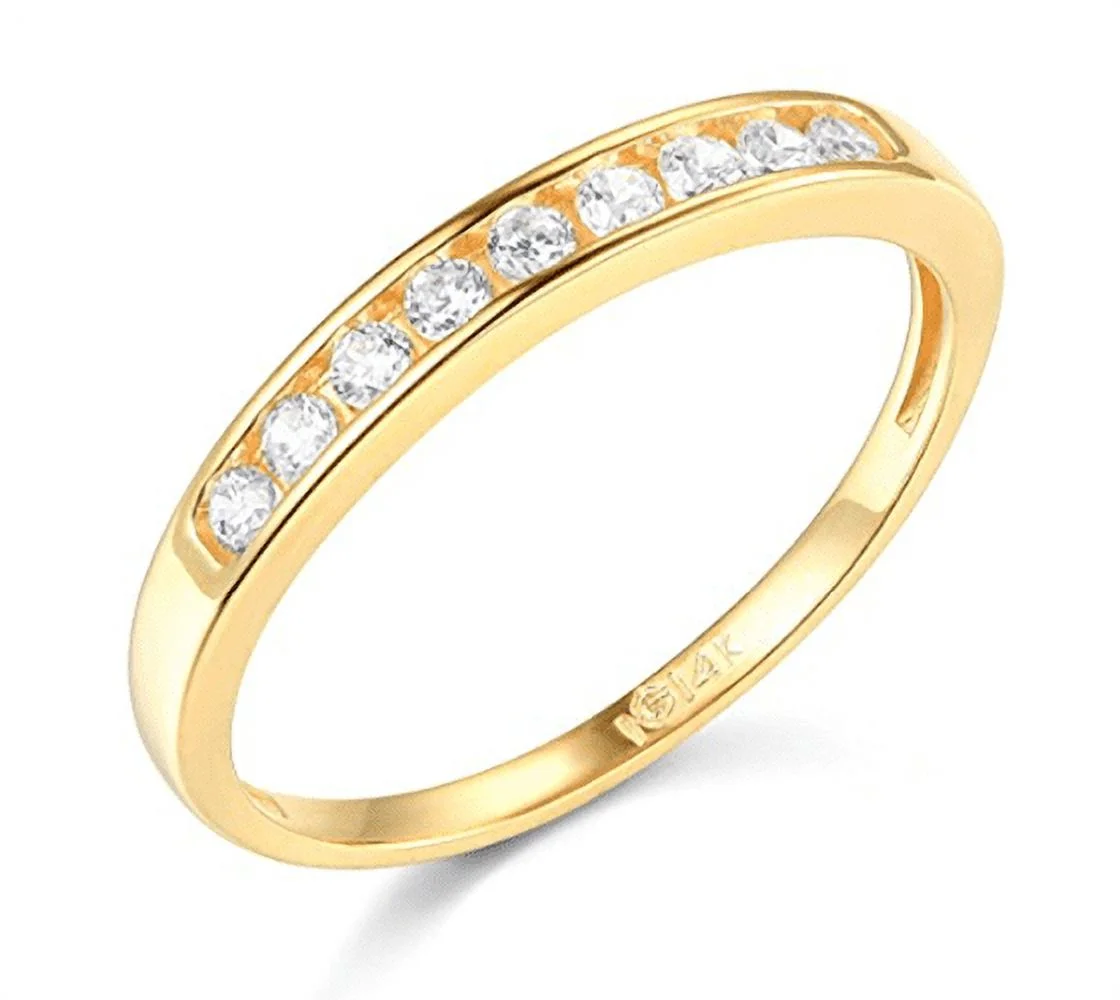 2.10 Ct Round Cut Real 14K Yellow Gold Engagement Wedding Ring Set Matching Band