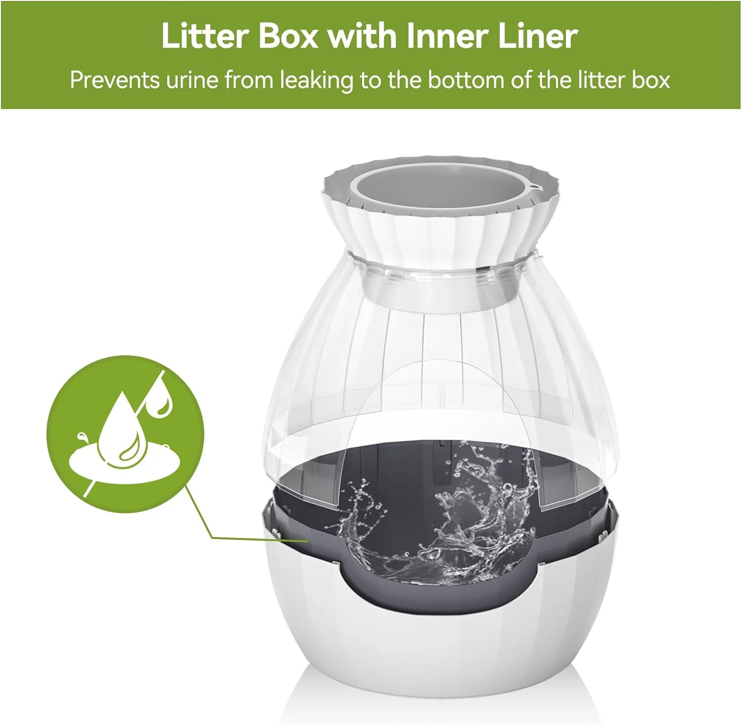 Petterm Hidden Litter Box Enclosed Plant Litter Box with Odor Removal & Sterilization System