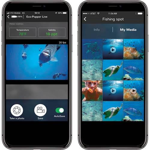 Eco-popper - Digital Fishing Lure with Wireless Underwater Live Video Camera - Blue 4A0ED
