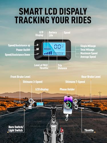 E·Bycco 29” Electric Bike for Adults, 48V 17.5AH Battery, 750W Peak 1000W Electric Mountain Bike, Up to 70 Miles 34MPH Ebike with 21-Speed