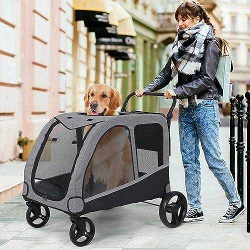 Saudism Dog Stroller For Large Dogs Extra Large Pet Stroller For For Medium Dogs - Pet Supplies online store