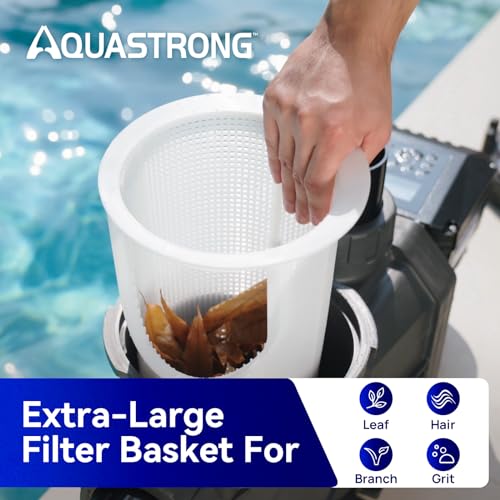 AQUASTRONG Variable Speed Pool Pump, 2 HP, 220V, 10566GPH, In/Above Pool Pump, Energy Efficient, High Flow