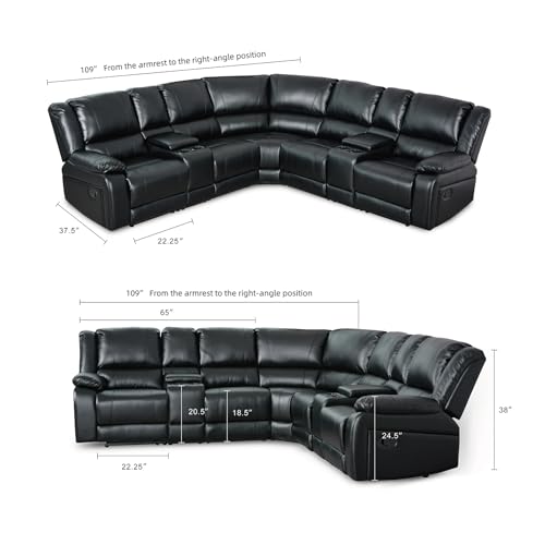 LY&S Home Collection Sectional Reclining Sofa, Sectional Couches for Living Room