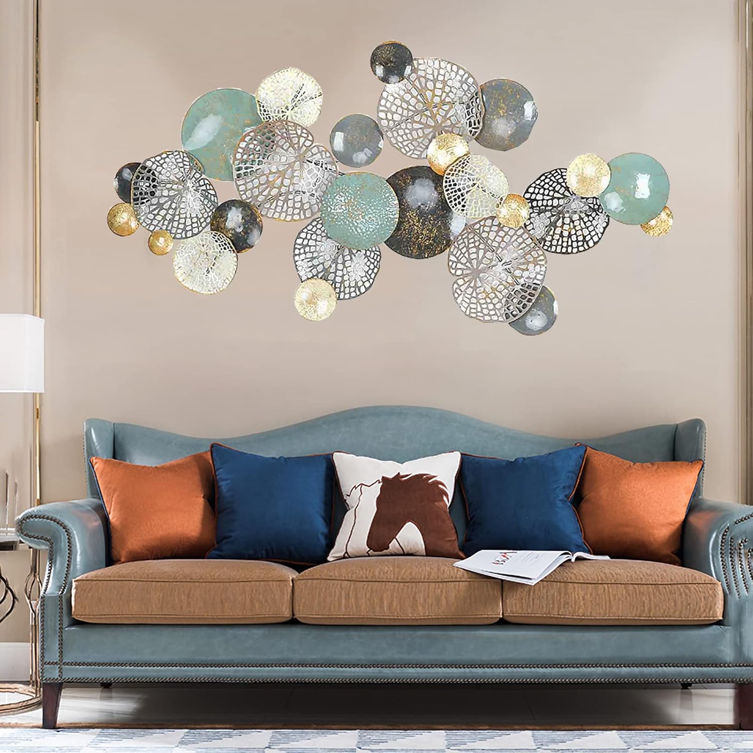 KILELI 3D Metal Wall Art Décor, Wall Decor Living Room,Retro Old Craft Abstract Openwork Wall Sculptures Hanging for Home Decorations, Bedroom