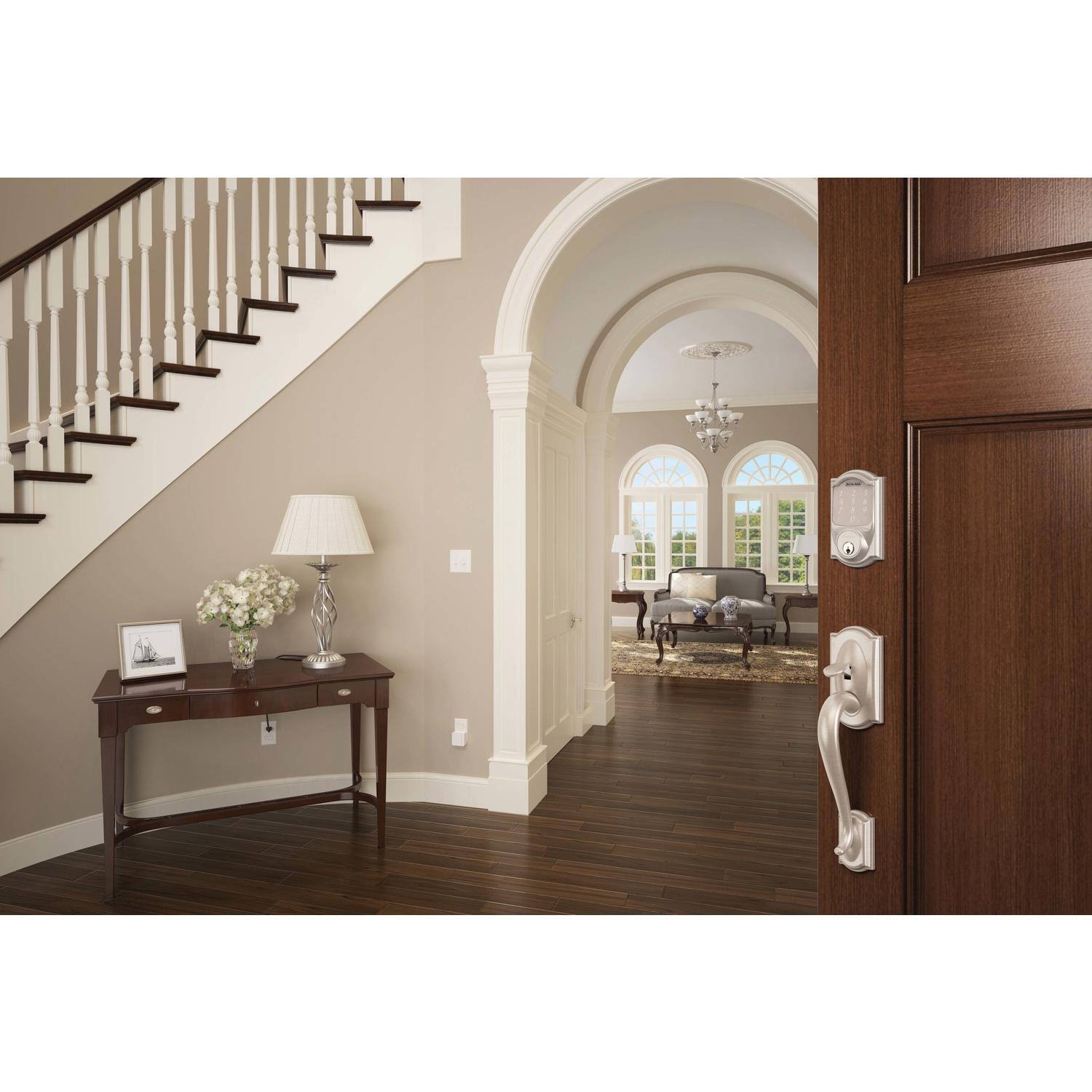 Schlage Camelot Sense Deadbolt - Satin Nickel