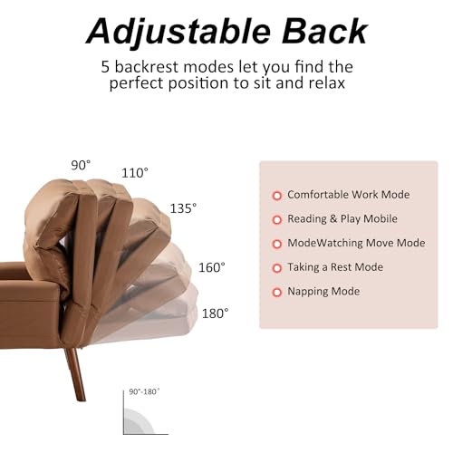 INZOY Accent Chairs with Ottoman, Velvet Fabric Armchair with Ottoman for Bedroom Living Room