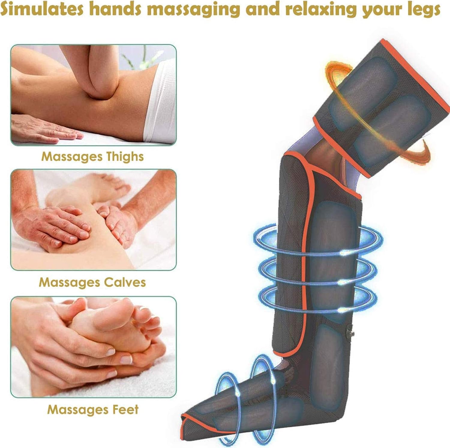 CLORIS 2021 Arms Leg Massager for Circulation with Heat Function, Foot Massager with 4 Modes 4 Intensities, for Arms, Tired Feet, Legs, Calf