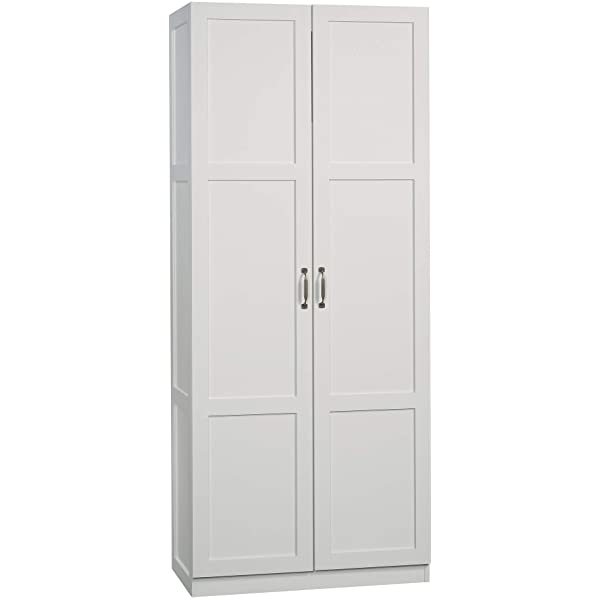 Sauder 419496 Miscellaneous Storage Storage Cabinet, L: 29.61" x W: 16.02" x H: 71.50", Cinnamon Cherry finish Cinnamon Cherry Finish Storage Cabinet