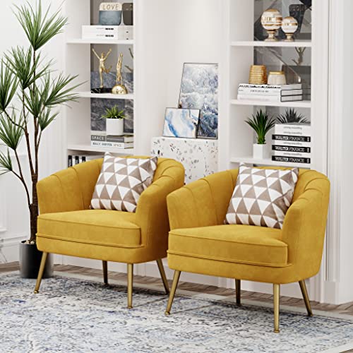 Andeworld Velvet Accent Chair, Upholstered Modern Single Sofa Side Chair