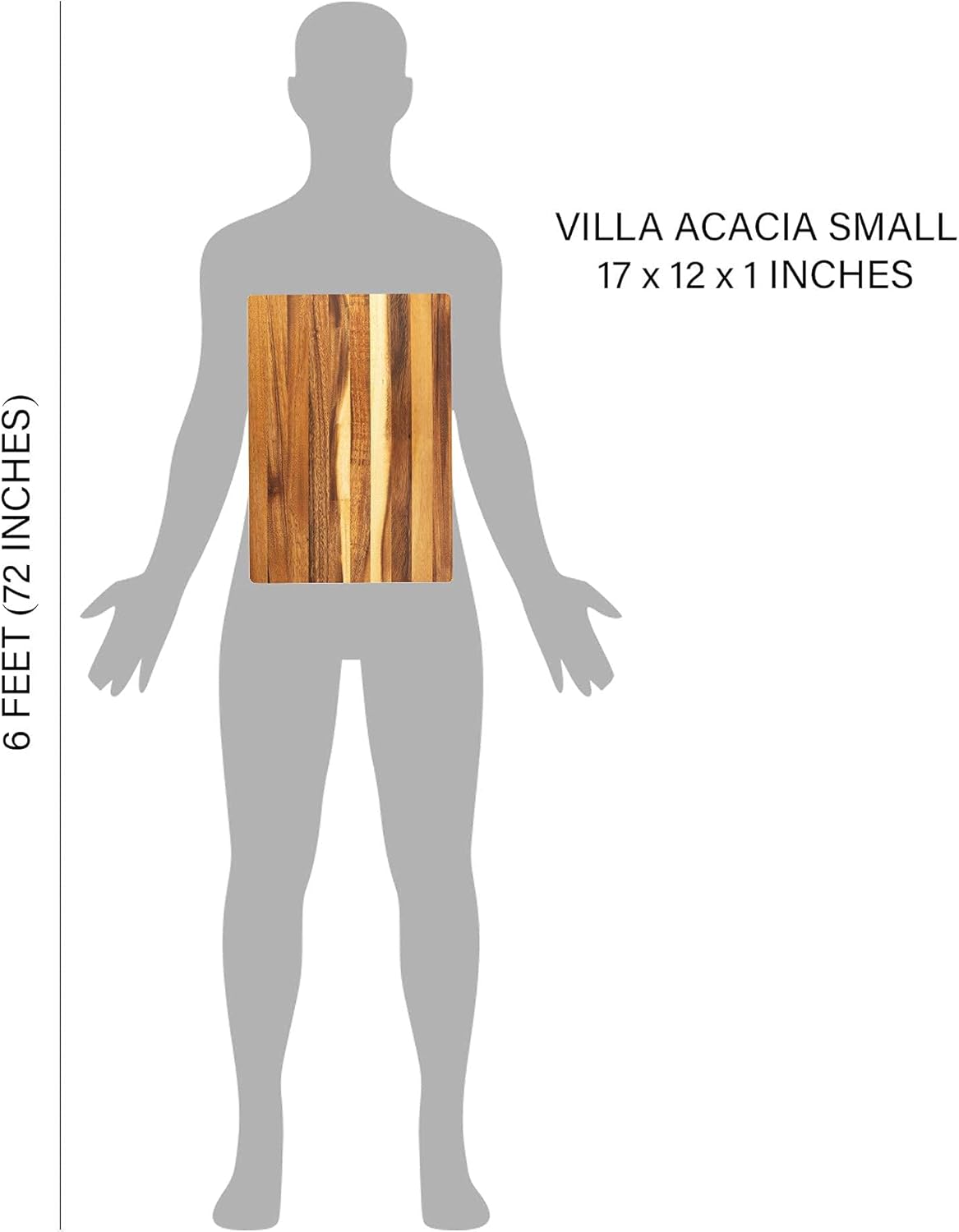 Villa Acacia Extra Large Wood Cutting Board 24 x 18 Inch, 1.5 Inches Thick, Reversible Wooden Kitchen Block