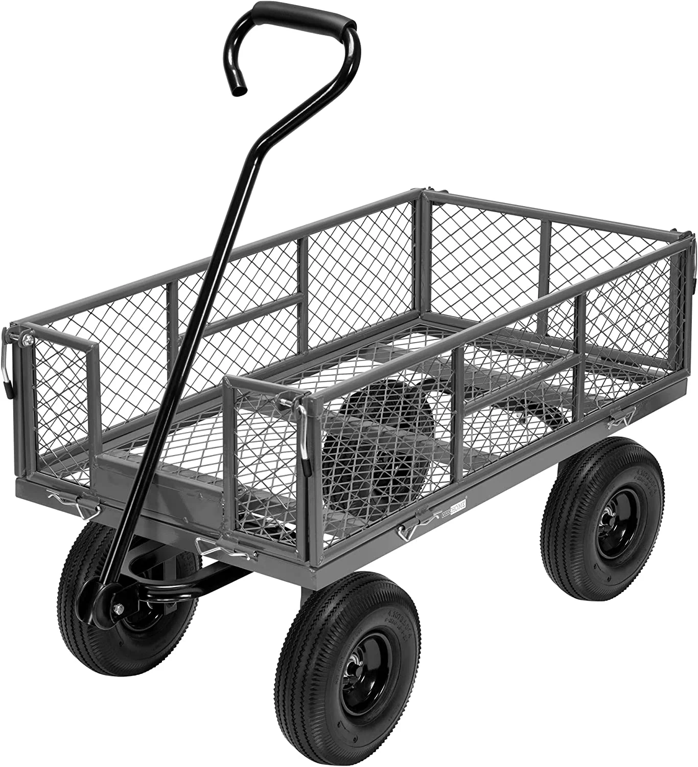 VIVOHOME Heavy Duty Mesh Steel Garden Cart 880 Lbs, Folding Utility Wagon with 10 Inch Wheels, Grey - Curated Treasures Market
