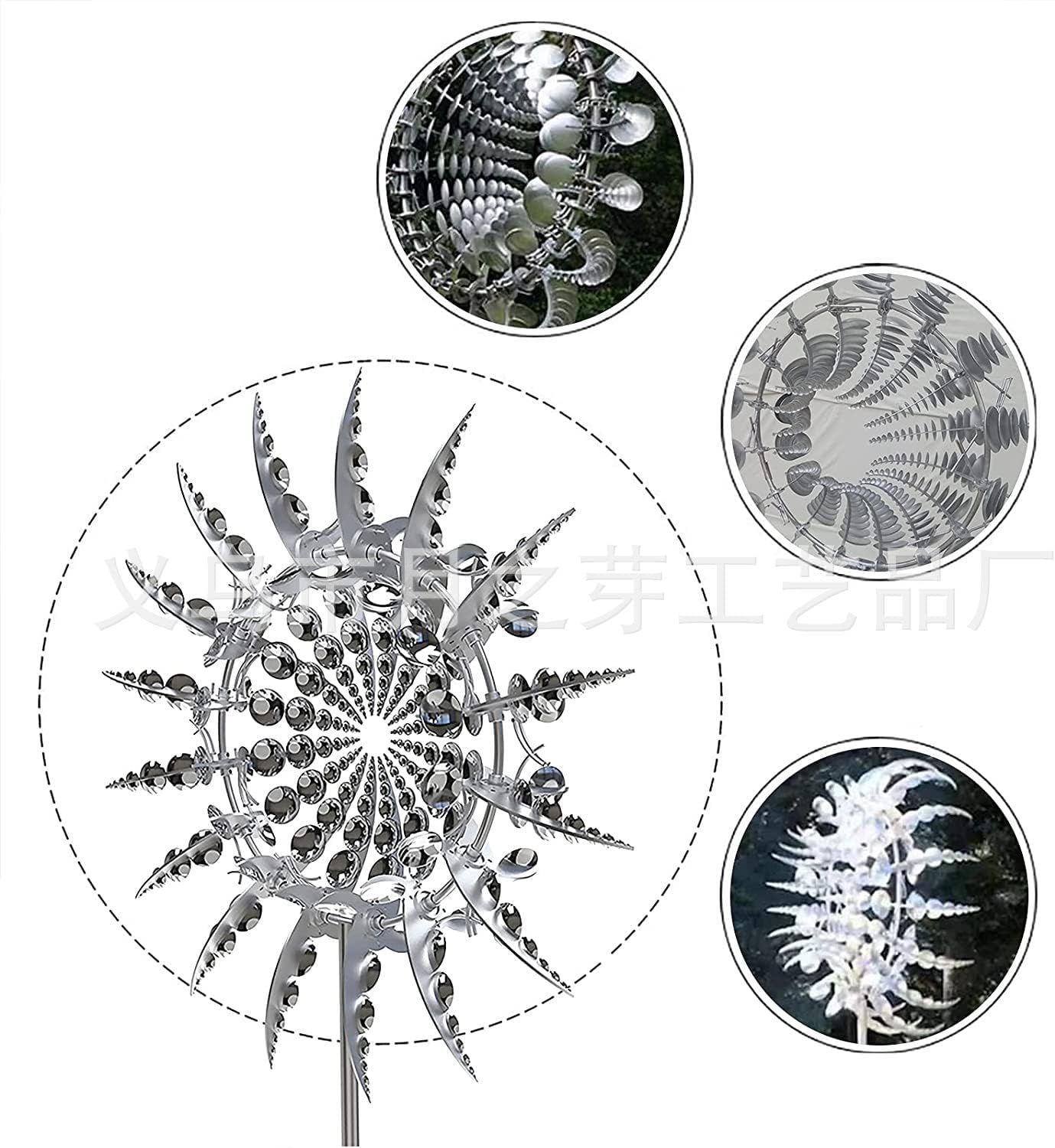 CGLoeng 3D Unique and Magical Metal Windmill Spin Easily Wind Spinners Outdoor Wind Kinetic Sculpture Lawn Wind Spinners for Yard/Garden/Decor