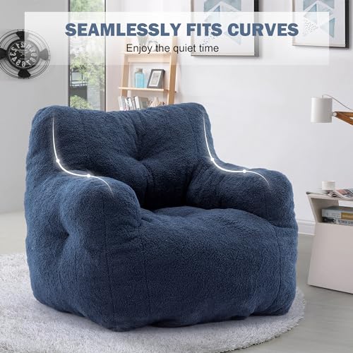 INMOZATA 3FT Bean Bag Chair for Adult Teens Kids(with Filler) Furniture - Soft Teddy Fabric Lazy Sofa Chair
