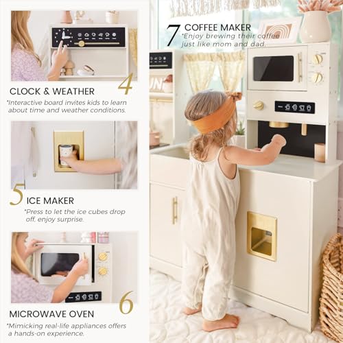 Tiny Land Play Kitchen for Kids, Toy Kitchen Set with Plenty of Play Features