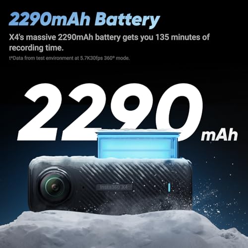 Insta360 X4 Motorcycle Bundle- 8K Waterproof 360 Action Camera, 4K Wide-Angle Video, Invisible Selfie Stick, Removable Lens Guards