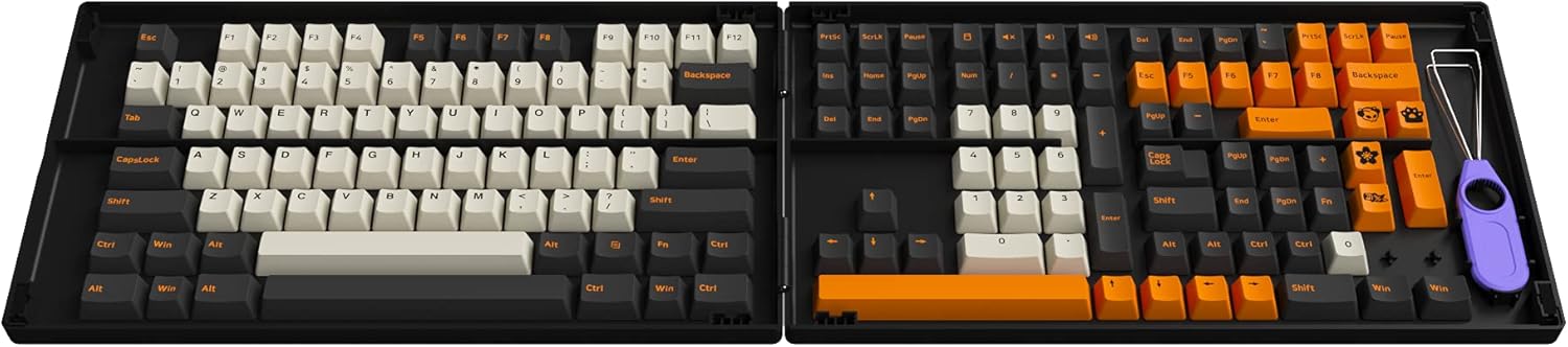 EPOMAKER AKKO Psittacus 157 Keys Double-Shot PBT Cherry Profile Full Keycaps Set, with Custom Storage Box for Mechanical Keyboard Replacement