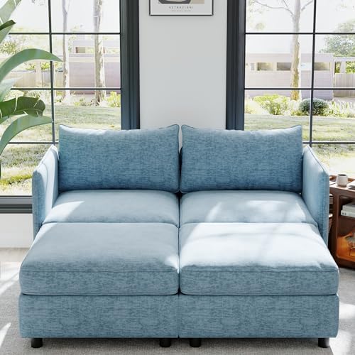 Oversized Modular Storage Sectional Sofa Customizable Seating Group Sofa&Couch Convertible Sleeper Sofabed with Movable Ottomans and Seat