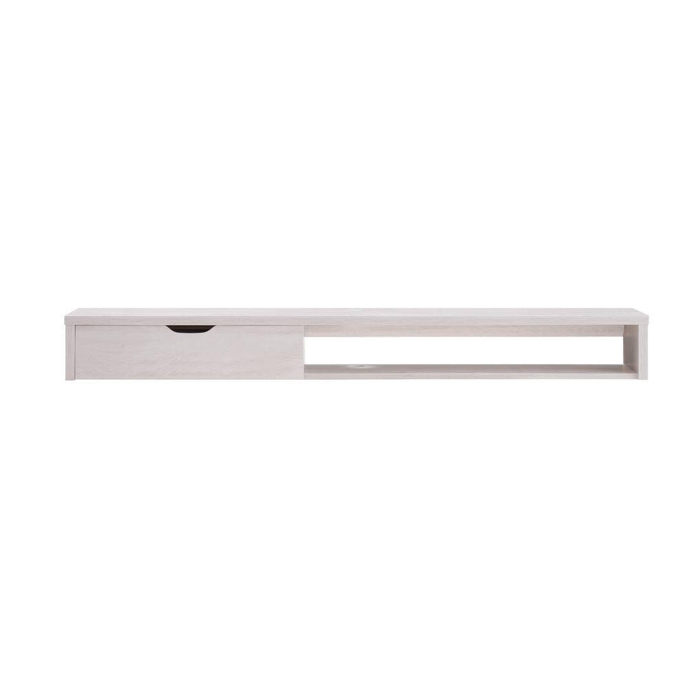 Furniture of America Eponine 60 in. White Oak Wall Mounted TV Console