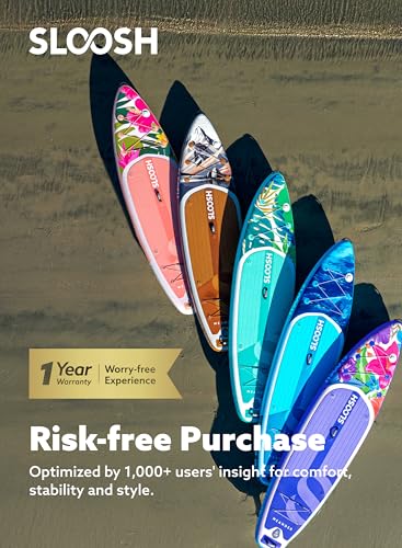 SLOOSH Inflatable Stand Up Paddle Board, 10'6" Inflatable Paddle Boards with Premium Accessories, Non-Slip EVA Deck, Ultra-Light Carry Bag Pump