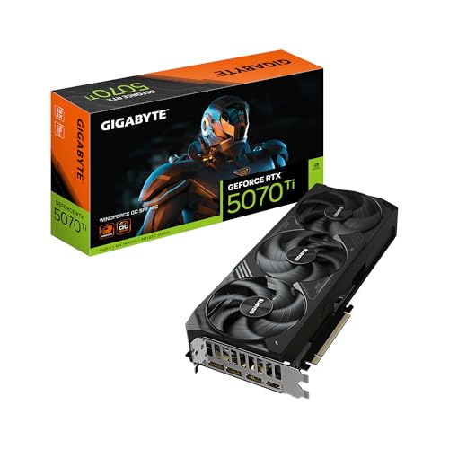 GIGABYTE GeForce RTX 5070 Ti AERO OC 16G Graphics Card, 16GB 256-bit GDDR7, PCIe 5.0, WINDFORCE Cooling System, GV-N507TAERO OC-16GD Video Card