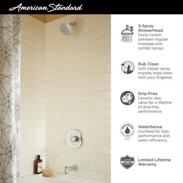 American Standard Chatfield Tub Shower Faucet in Brushed Nickel 7413508.295