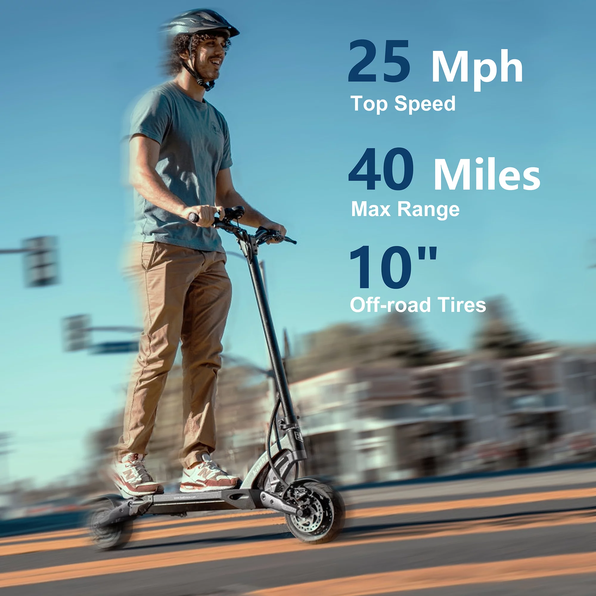 Kaabo Electric Scooter for Adults Mantis 10,High Performance Comfort Scooter with 25 Miles Range,Max Speed 19 MPH, Max Gear motor 500W