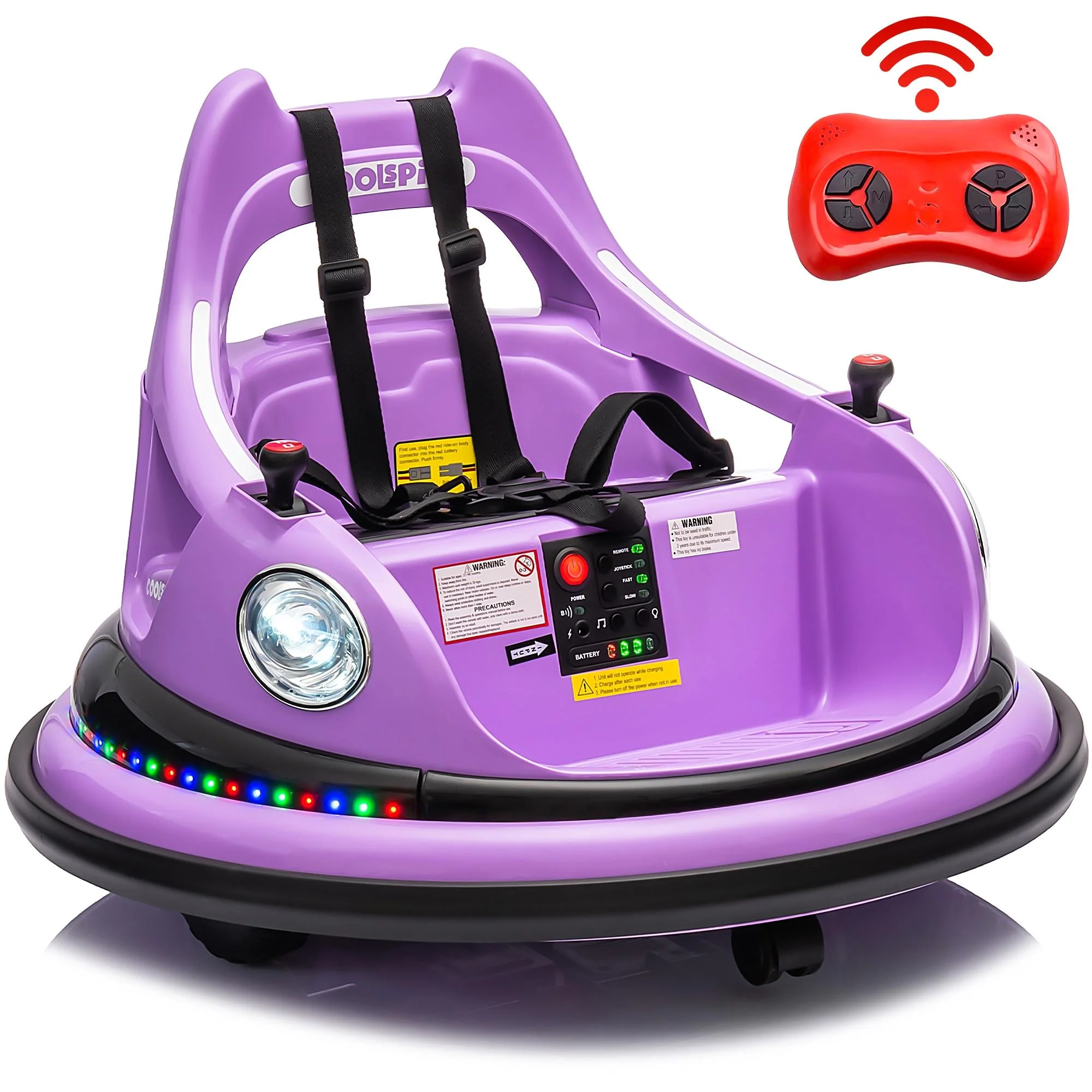 iRerts 12V Bumper Cars for Kids, Bumper Car Ride on with Remote Control, Battery Powered Kids Ride on Toys for 2-5 Year Old Boys Girls